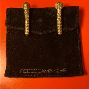 Rebecca Minkoff gold tone column style earrings